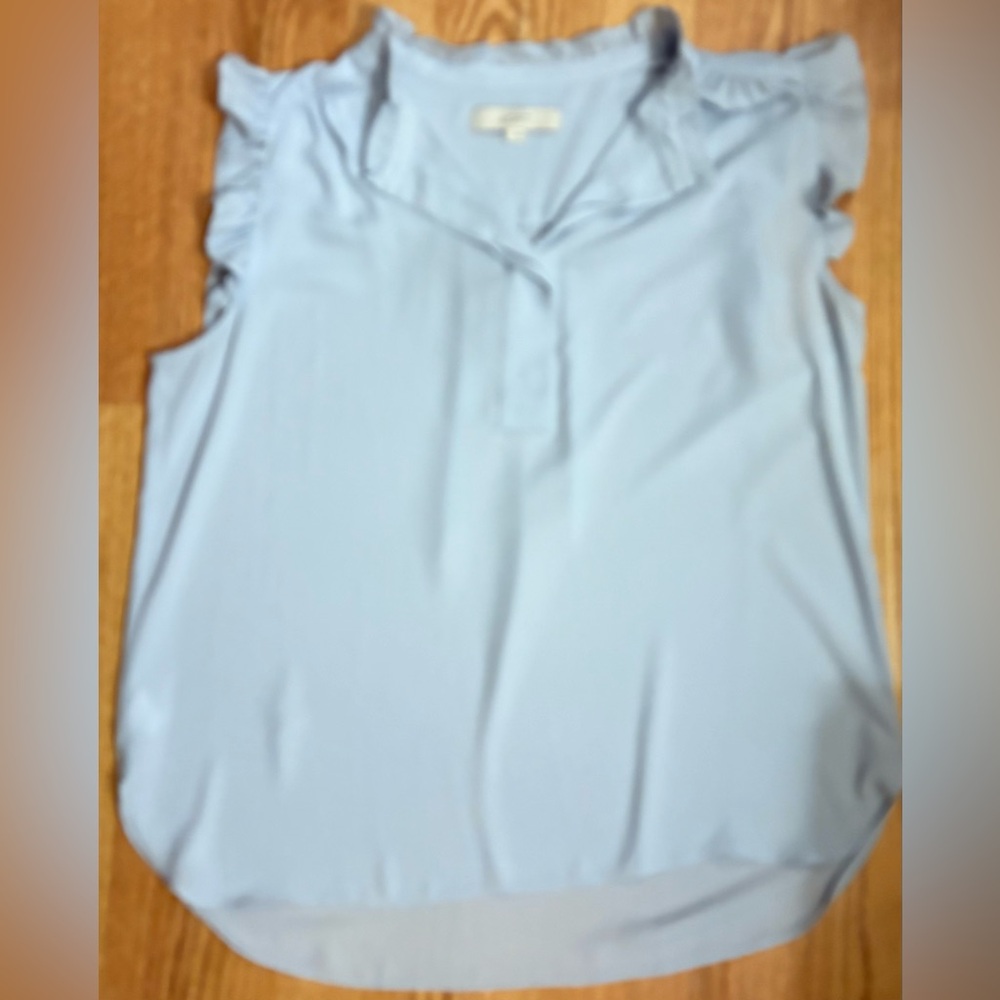 Ann Taylor LOFT Light Blue Sleeveless Women's Blouse Size Large